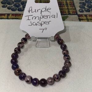 Beautiful Hand Crafted Purple Imperial Jasper Stretch Bracelet